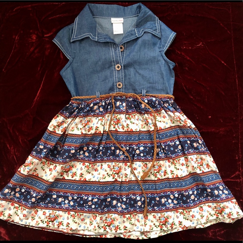 Size 5 denim floral dress from Macy’s, NWOT